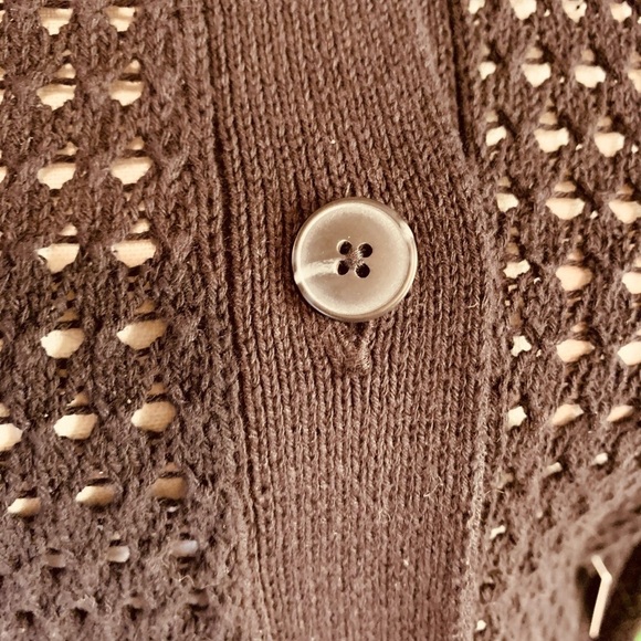 New Simply Vera Wang Women’s Medium Button Down Crotchet Black Cardigan NWT - Picture 5 of 12